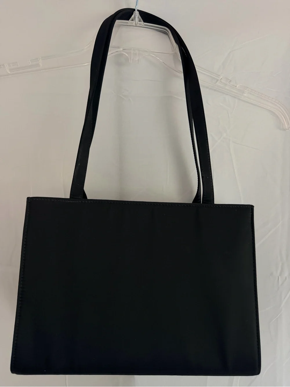 Rare Lg USA KATE SPADE Vintage Original 90’s Sam Box Black Nylon Shoulder Tote